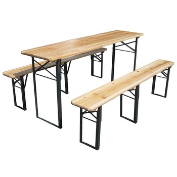 Set mobilier gradina/berarie lemn brad, masa 50x178 cm, 2 banci 178x25 cm Set mobilier gradina/berarie lemn brad, masa 50x178 cm, 2 banci 178x25 cm