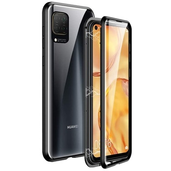 Husa Magnetic Glass 360° (sticla fata + spate) pentru Huawei P40 Lite, Negru Husa Magnetic Glass 360° (sticla fata + spate) pentru Huawei P40 Lite, Negru