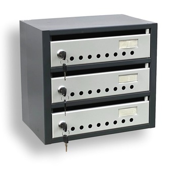 Cutie postala colectiva Modul 3 bicolora gri inchis/gri deschis 300x150x320 mm Cutie postala colectiva Modul 3 bicolora gri inchis/gri deschis 300x150x320 mm