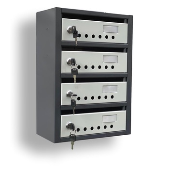 Cutie postala colectiva Modul 4 bicolora gri inchis/gri deschis 300x150x420 mm Cutie postala colectiva Modul 4 bicolora gri inchis/gri deschis 300x150x420 mm