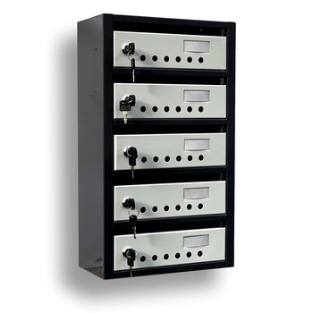 Cutie postala colectiva Modul 5 bicolora gri inchis/gri deschis 300x150x520 mm Cutie postala colectiva Modul 5 bicolora gri inchis/gri deschis 300x150x520 mm