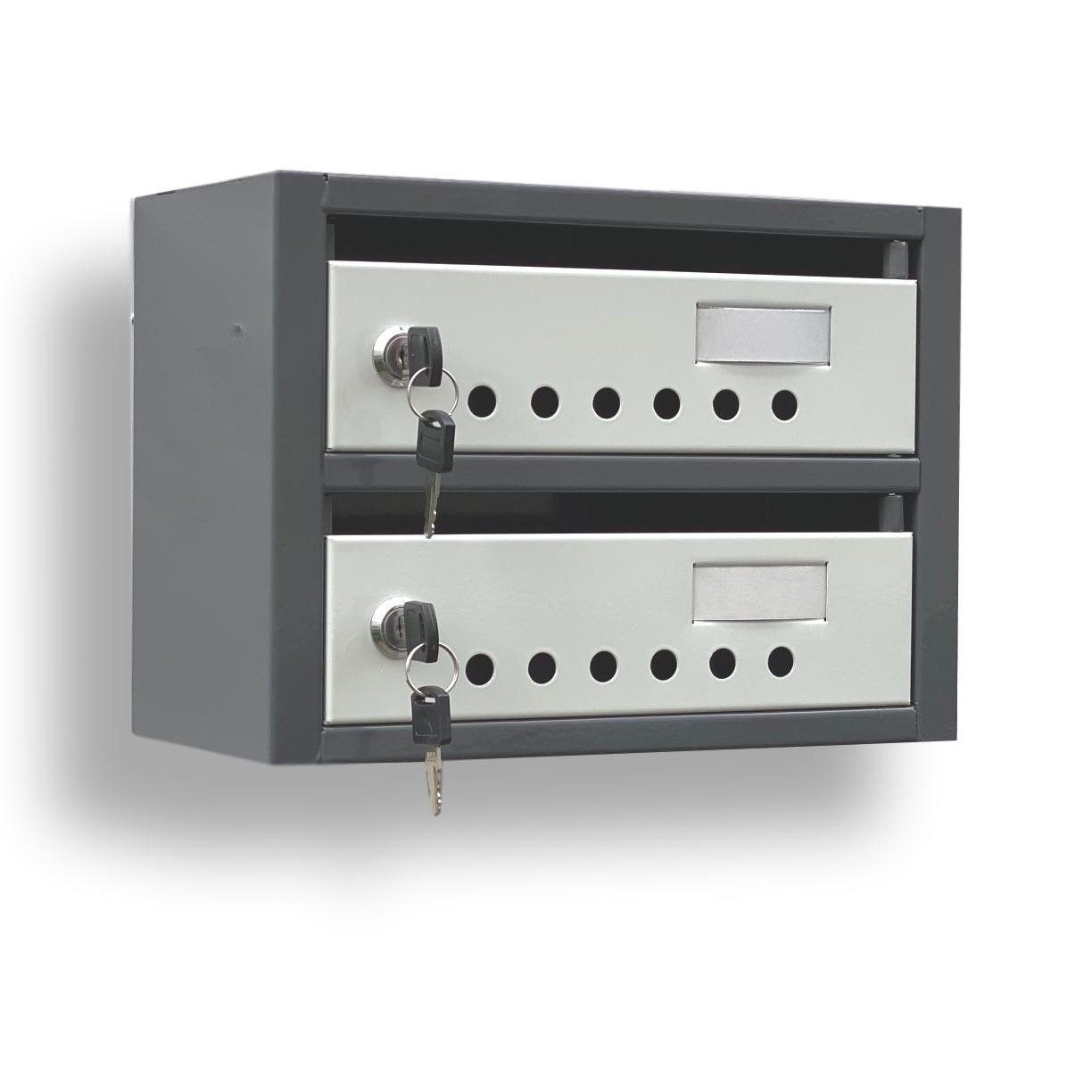 Cutie postala colectiva Modul 2 bicolora gri inchis/gri deschis ( 300x150x220 mm )