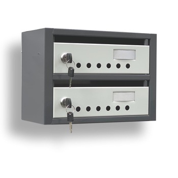 Cutie postala colectiva Modul 2 bicolora gri inchis/gri deschis ( 300x150x220 mm ) Cutie postala colectiva Modul 2 bicolora gri inchis/gri deschis ( 300x150x220 mm )