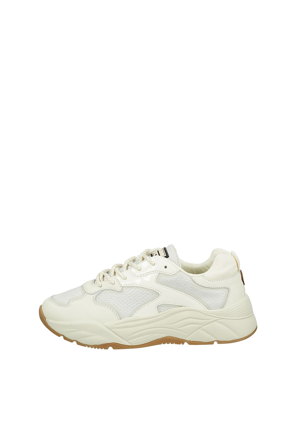 Scotch & Soda, Pantofi sport cu aspect masiv si garnituri texturate, Crem, 40