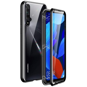 Husa Magnetic Glass 360° (sticla fata + spate) pentru Huawei Nova 5T, Negru Husa Magnetic Glass 360° (sticla fata + spate) pentru Huawei Nova 5T, Negru
