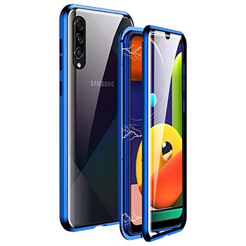 Husa Magnetic Glass 360° (sticla fata + spate) pentru Samsung Galaxy A70, Albastru Husa Magnetic Glass 360° (sticla fata + spate) pentru Samsung Galaxy A70, Albastru