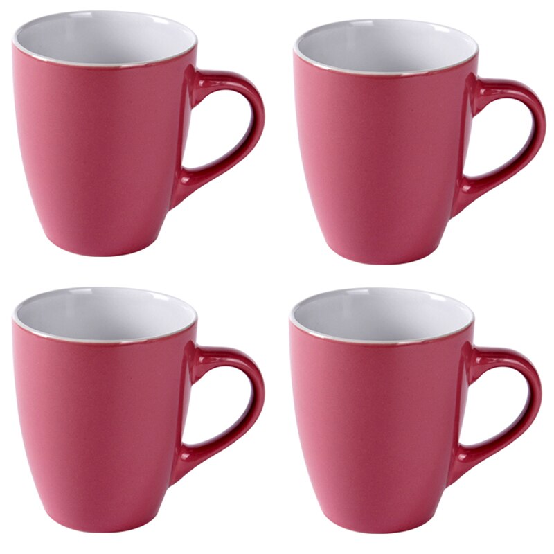 Set 4 cani ceramica, Roz, 340 ml