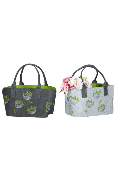 Set 2 genti Dandelion, pasla, gri/verde, 41x28x26 cm