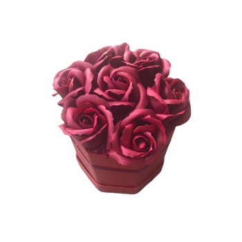 Aranjament Floral Flori de Sapun Cutie Hexagonala, Nolita Aranjament Floral Flori de Sapun Cutie Hexagonala, Nolita