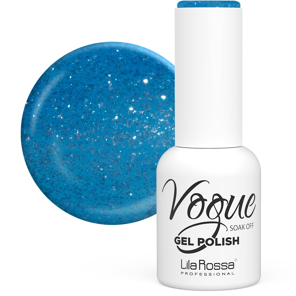 Oja semipermanenta, Lila Rossa, Vogue, 064, Crystal Blue, Sclipici, 10 ml