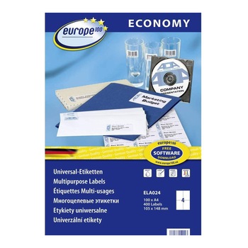 Etichete Avery Zweckform ELA024, 105x148,5 mm, 4 etichete/coala ,100 coli/cutie, 400 etichete/ cutie, Laser Copy Inkjet Etichete Avery Zweckform ELA024, 105x148,5 mm, 4 etichete/coala ,100 coli/cutie, 400 etichete/ cutie, Laser Copy Inkjet