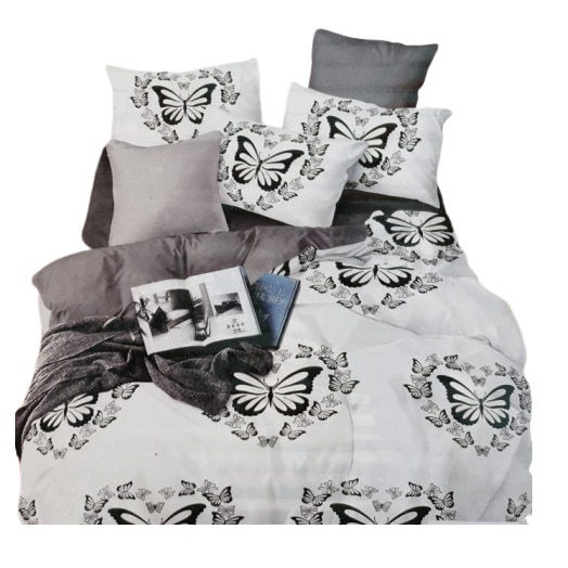 Lenjerie de pat dublu 6 piese Milano Home Collection Buterfly MC-5080