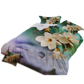 Lenjerie 3D pentru pat dublu 4 Piese Milano Home Collection Microfibra aspect Floral Alb MC-1111 Lenjerie 3D pentru pat dublu 4 Piese Milano Home Collection Microfibra aspect Floral Alb MC-1111