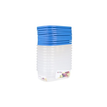 Set 10 cutii alimente, dreptunghiulare, 1,5 l, Spring, albastre Set 10 cutii alimente, dreptunghiulare, 1,5 l, Spring, albastre