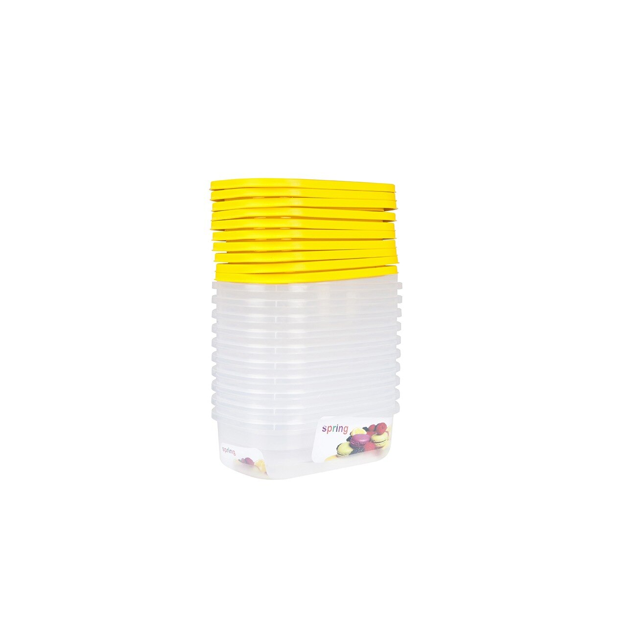 Set 10 cutii alimente, dreptunghiulare, 740 ml, Spring, galbene