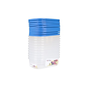 Set 10 cutii alimente, dreptunghiulare, 2,7 l, Spring, albastre Set 10 cutii alimente, dreptunghiulare, 2,7 l, Spring, albastre