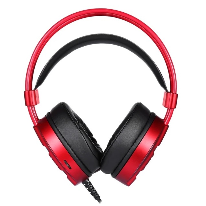 Стерео слушалки X-LSWAB SuperLaser M9A2, контрол на звука, LED, вграден микрофон, червени
