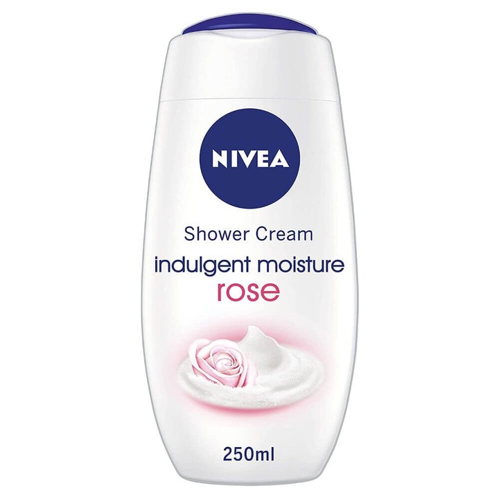 NIVEA Creme Indulgent Moisture Rose Tusfürdő, 250 ml, Rózsa illatú