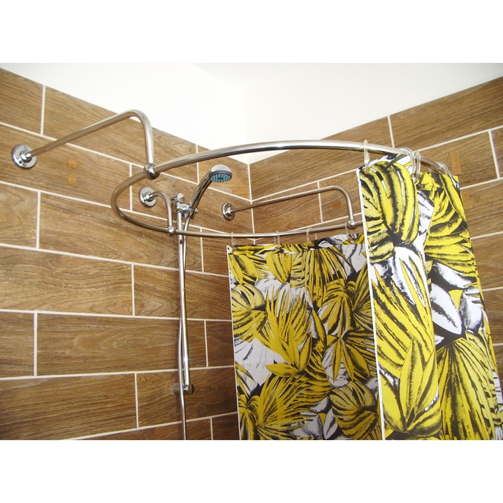 Корниз за баня Стелмо, 360 градуса Обръч 100см. , Инокс