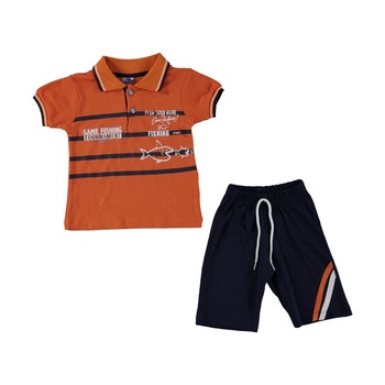 Compleu baieti Lupita portocaliu Compleu baieti Lupita portocaliu