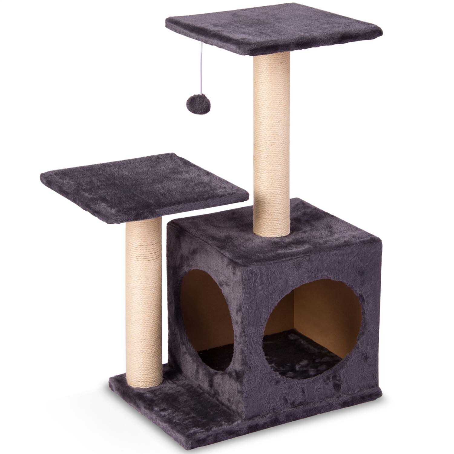 Ansamblu de joaca din sisal pentru pisici Pethaus, inaltime 74 cm, Crem