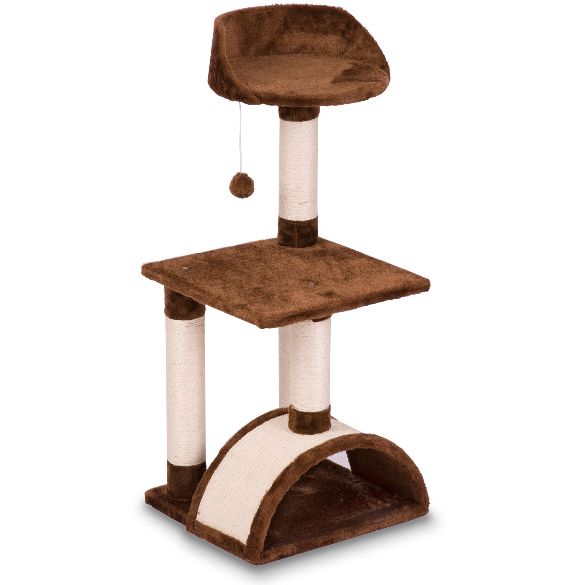 Ansamblu de joaca din sisal pentru pisici Pethaus, inaltime 83 cm, maro