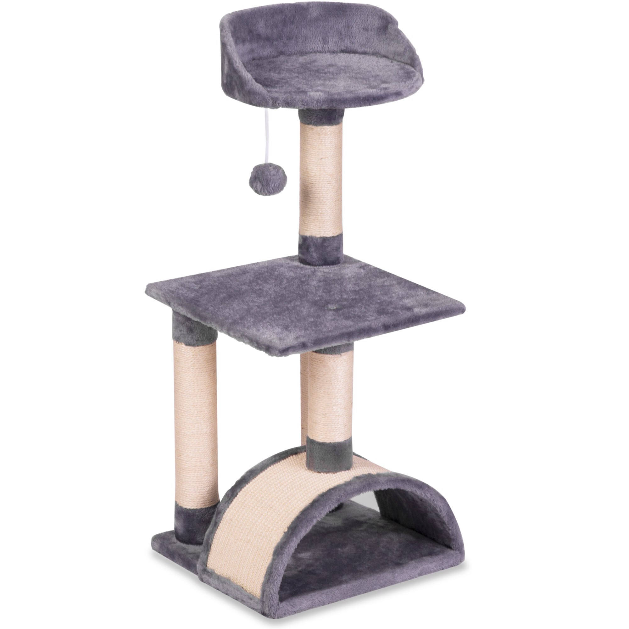 Ansamblu de joaca din sisal pentru pisici Pethaus, inaltime 83 cm, gri