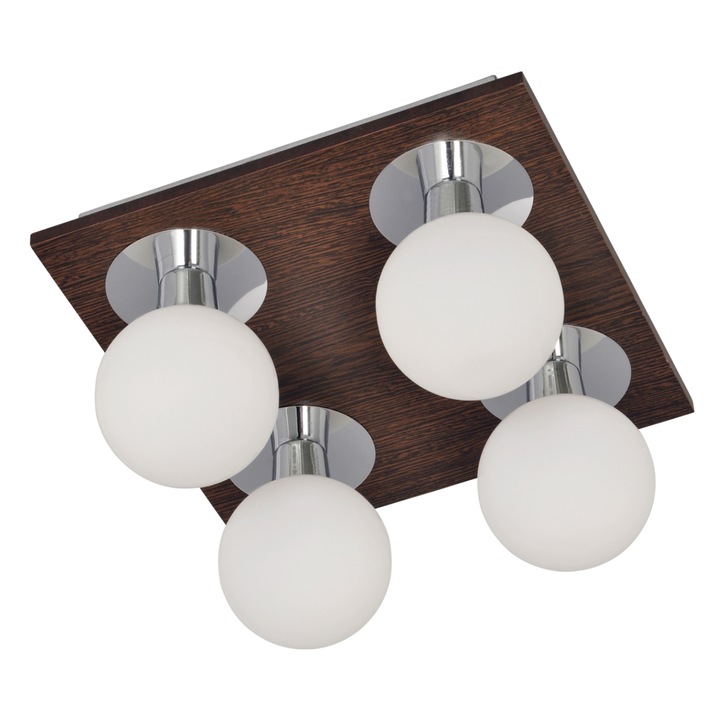 Plafoniera Klausen Bollo Pl4, Wenge/crom, KL 5618, G9, IP20, 4x40W