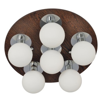 Plafoniera Klausen Bollo Pl6, Wenge/crom, KL 5620, G9, IP20, 6x40W Plafoniera Klausen Bollo Pl6, Wenge/crom, KL 5620, G9, IP20, 6x40W