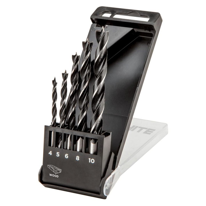 Fafúró készlet spirál, 4.0 - 10mm, 5db