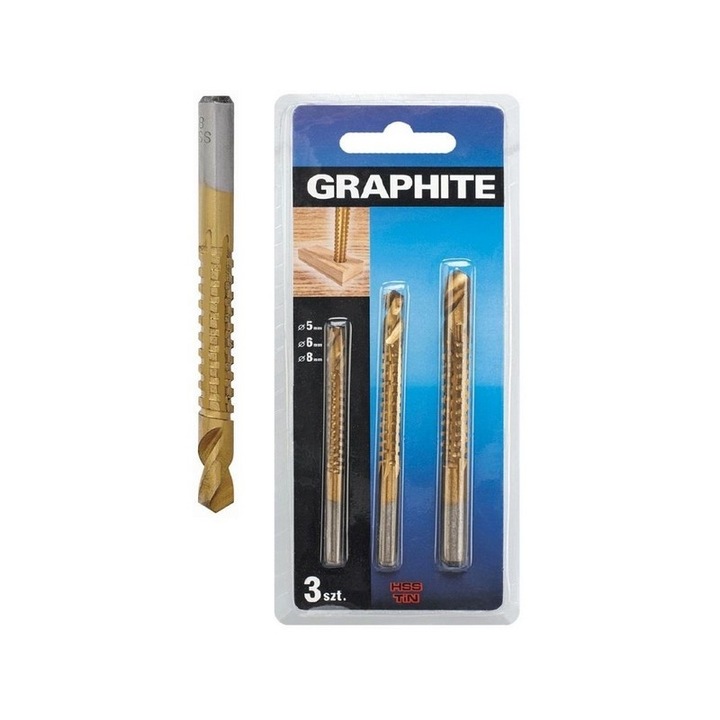 Graphite marófúró klt. 3r. 5,6,8mm tin-co