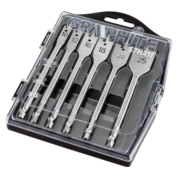 Lapos marófúró készlet 6 részes 10-25mm, 57H211