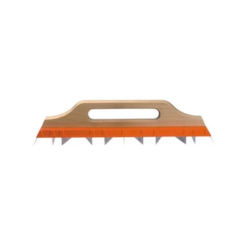 Spaclu zimtat cu maner din lemn, Kapriol, 65x430mm Spaclu zimtat cu maner din lemn, Kapriol, 65x430mm