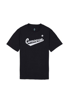 Converse, Tricou cu imprimeu logo Scripted, Negru Converse, Tricou cu imprimeu logo Scripted, Negru