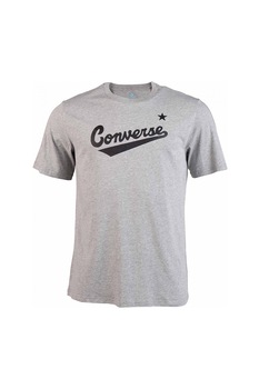 Converse, Tricou cu imprimeu logo Scripted, Gri deschis Converse, Tricou cu imprimeu logo Scripted, Gri deschis