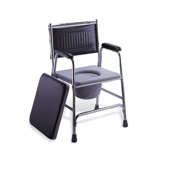 Scaun din otel cu vas de toaleta, manere si spatar negru Kaiyang Scaun din otel cu vas de toaleta, manere si spatar negru Kaiyang