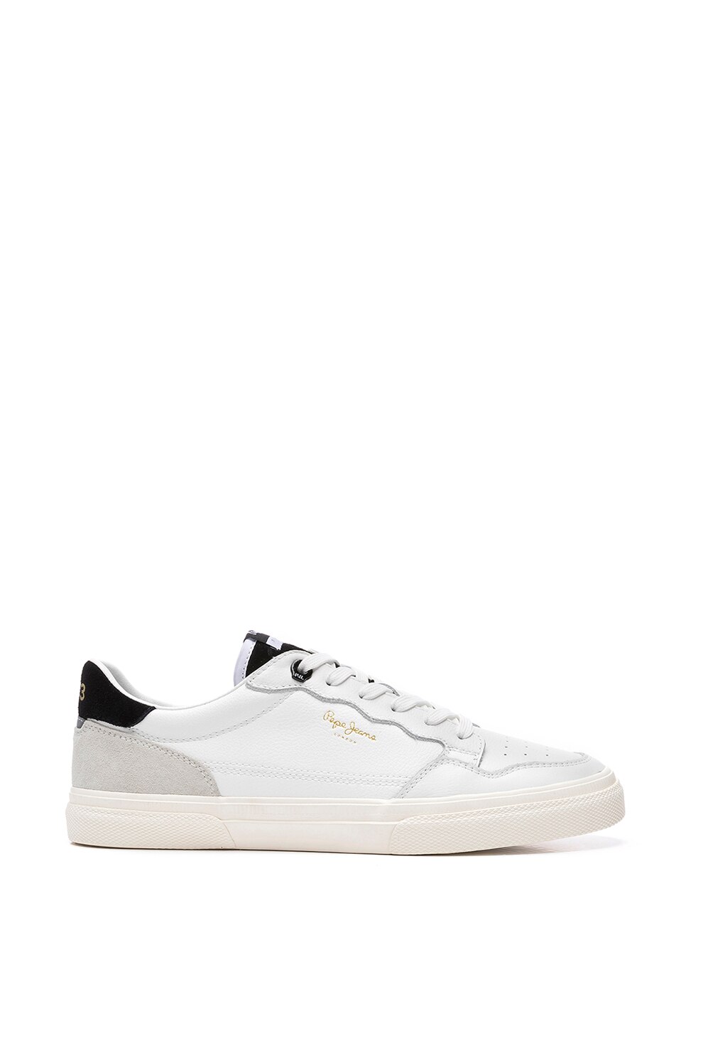 Pepe Jeans London, Pantofi sport din piele si piele ecologica cu garnituri din piele intoarsa