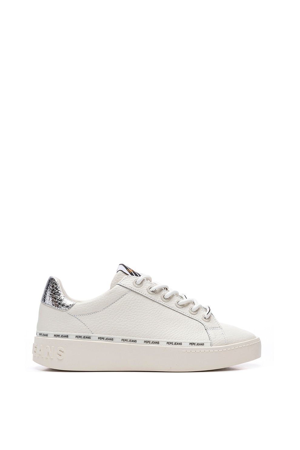 Pepe Jeans London, Pantofi sport din piele peliculizata cu detalii metalizate