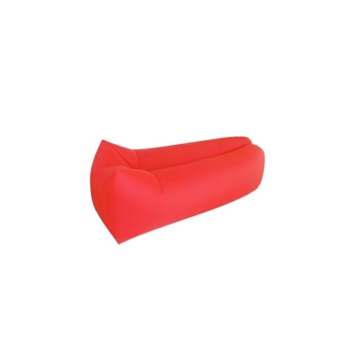Saltea Gonflabila Lazy Bag pentru Plaja sau Piscina, cu Rucsac Depozitare, 170 x 80cm, culoare rosu
