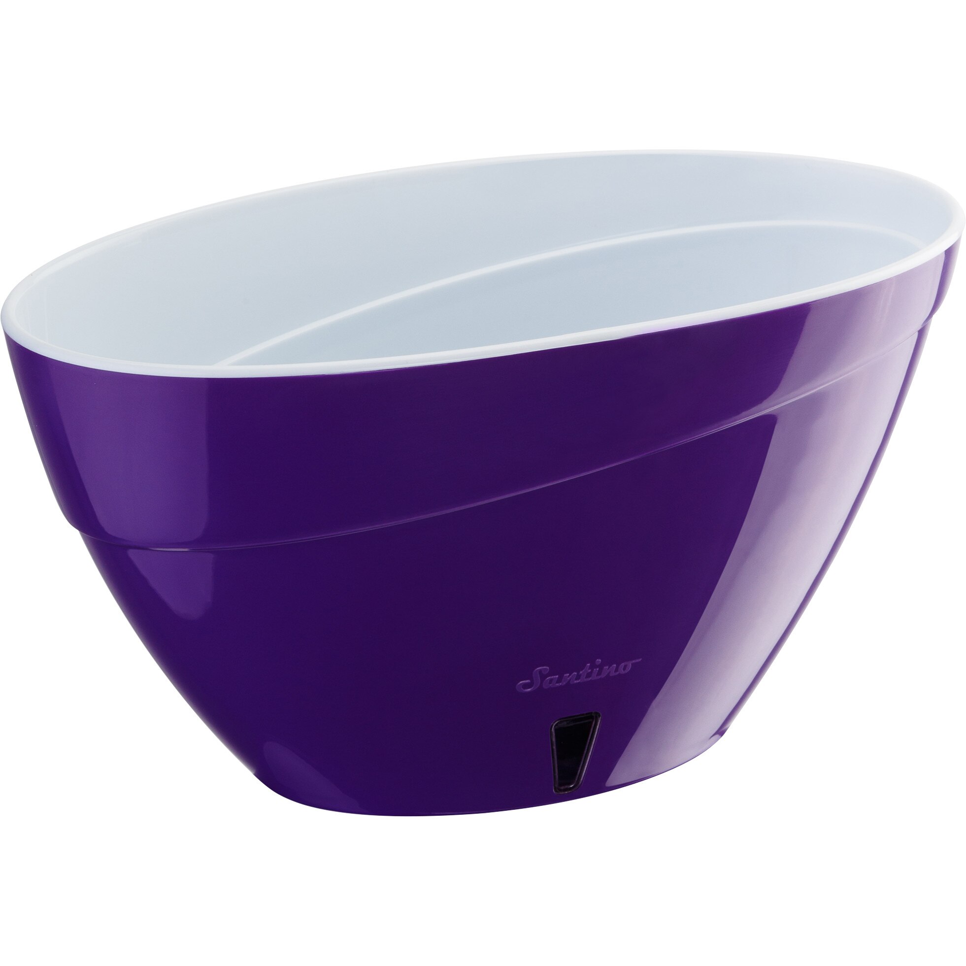 Ghiveci Calipso 2L violet-alb, tip barcuta cu sistem de auto-udare