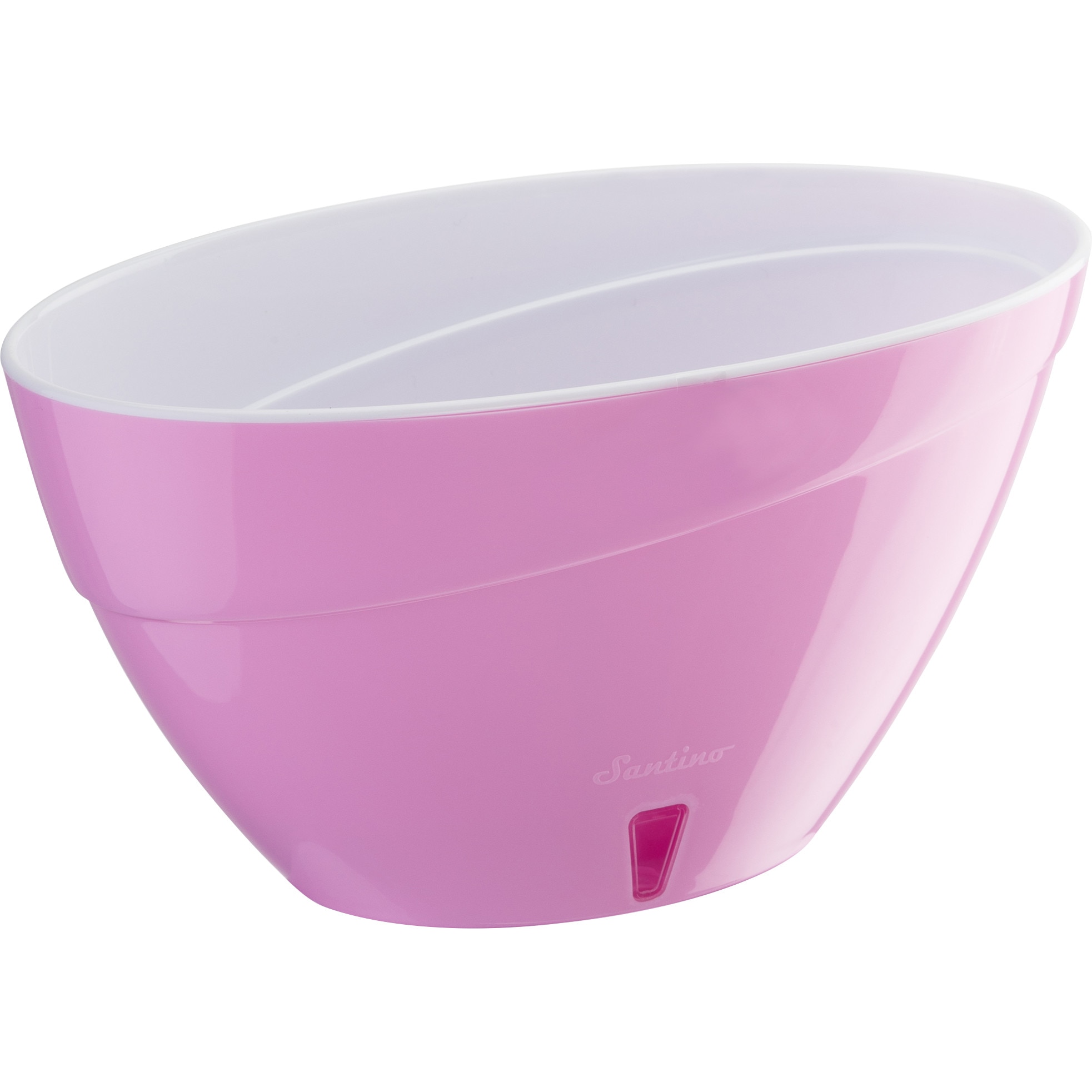 Ghiveci Calipso 3.8L lavanda-alb, tip barcuta cu sistem de auto-udare