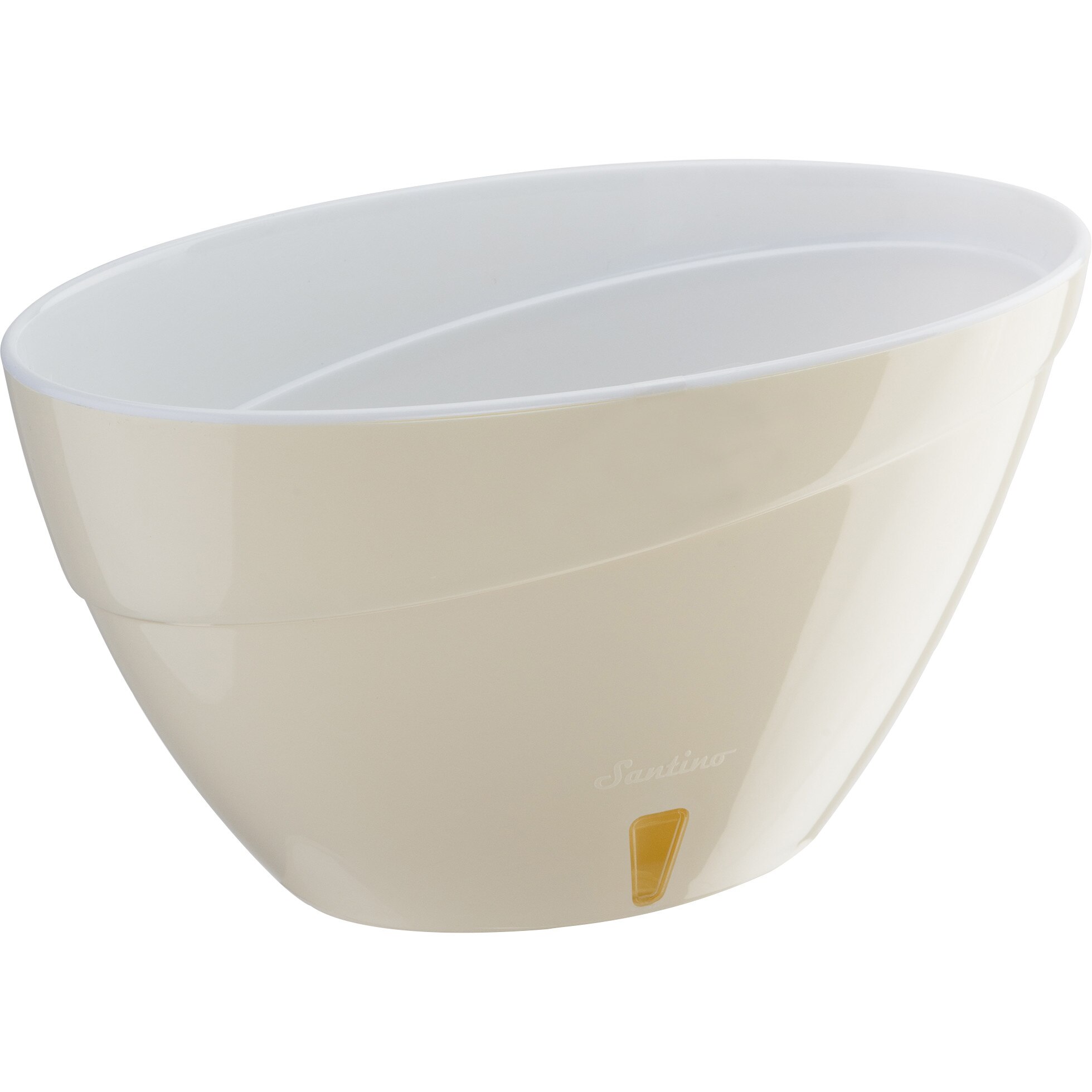 Ghiveci Calipso 2L crem-alb, tip barcuta cu sistem de auto-udare