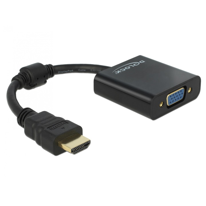 Adaptor HDMI la VGA T-M Negru, Delock 65512