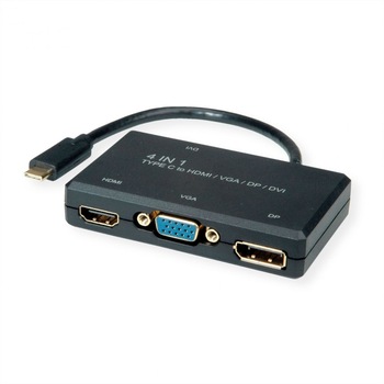 Adaptor USB-C la VGA / DVI / HDMI / Displayport T-M, Roline 12.03.3138 Adaptor USB-C la VGA / DVI / HDMI / Displayport T-M, Roline 12.03.3138