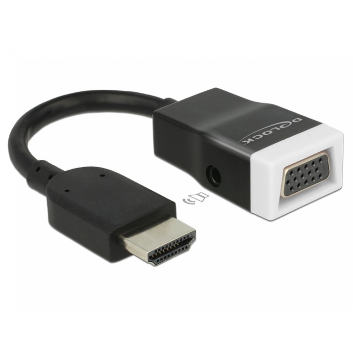 Adaptor HDMI la VGA cu Audio T-M Negru/Alb, Delock 65587