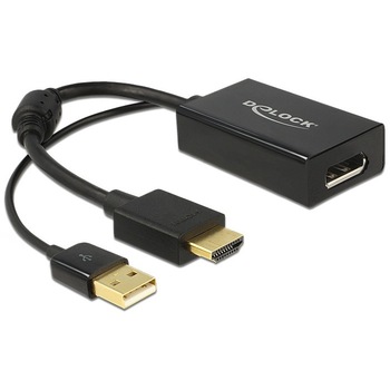 Adaptor HDMI la Displayport 1.2 4K Negru T-M, Delock 62667 Adaptor HDMI la Displayport 1.2 4K Negru T-M, Delock 62667