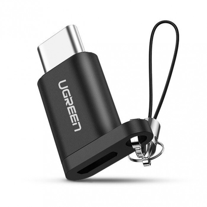 Adaptor Ugreen, Lanyard Micro USB to USB Type-C, Negru