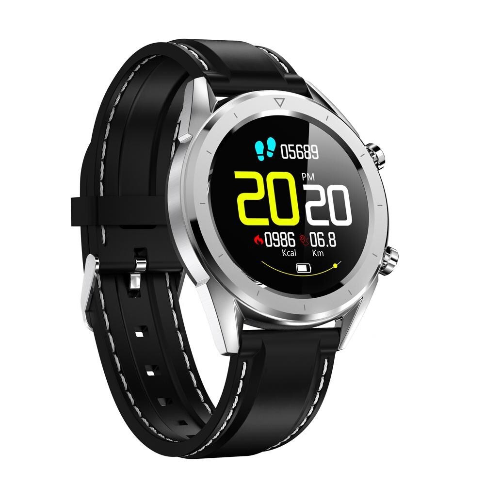 Ceas inteligent, Safako SWP70, argintiu cu curea neagra