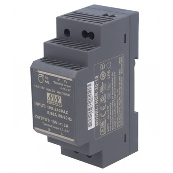 Sursa in comutatie Mean Well HDR-30-5, 5V/3A, sina DIN Sursa in comutatie Mean Well HDR-30-5, 5V/3A, sina DIN