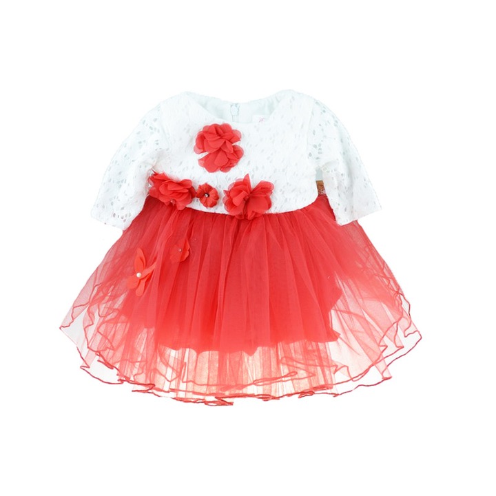 Elegáns ruha lányoknak Colibri RFC-2, Piros, 3-6 hónapos korig